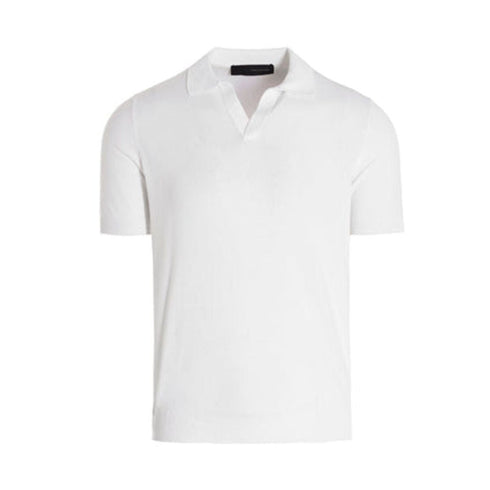 Polo Uomo con finiture a coste sui bordi Bianco TAGLIATORE- Francavilla Moda